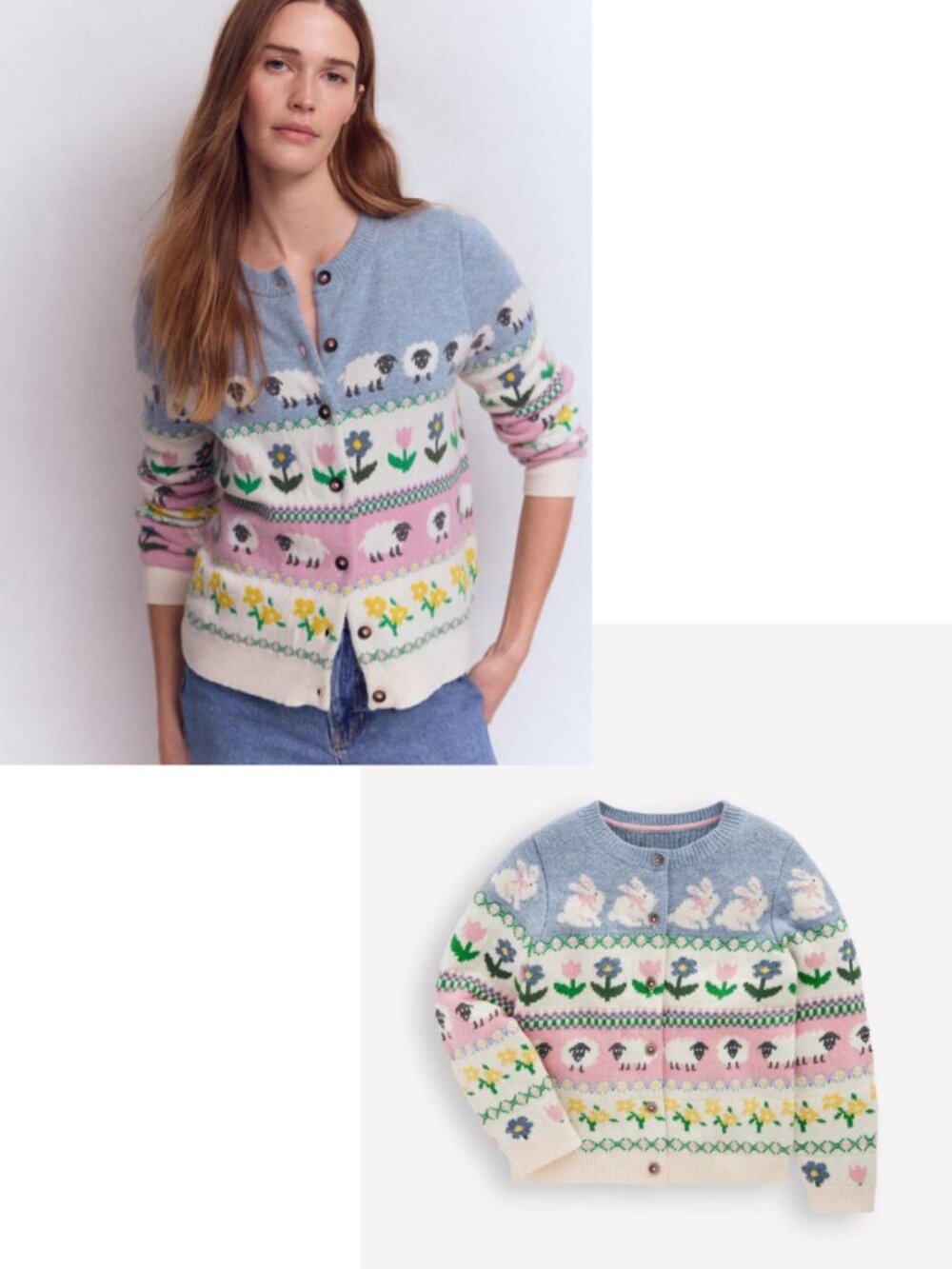 NWOT Mini Boden Edie Fair Isle Cardigan - Picture 2 of 9